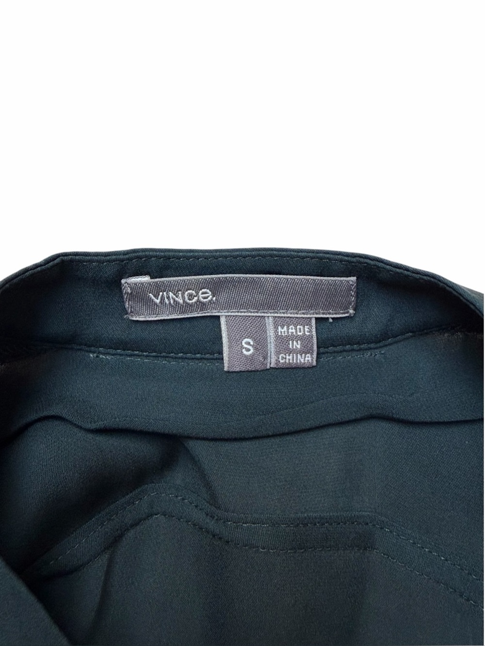 Vince 100% Silk Popover Blouse Dark Teal Green Dolman Cap Sleeve S - Picture 11 of 12